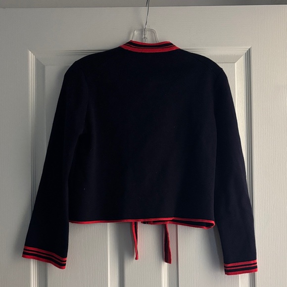 Maje Navy and Red Women's Cardigan Sz 2 - Picture 4 of 7